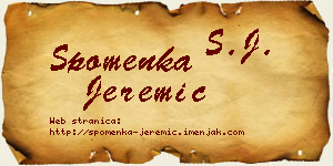 Spomenka Jeremić vizit kartica